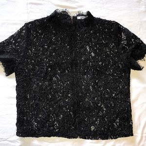 Zara Black Crotchet Top